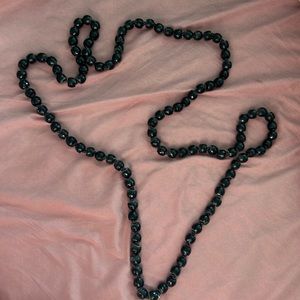 Plunder Long Black Beaded Necklace